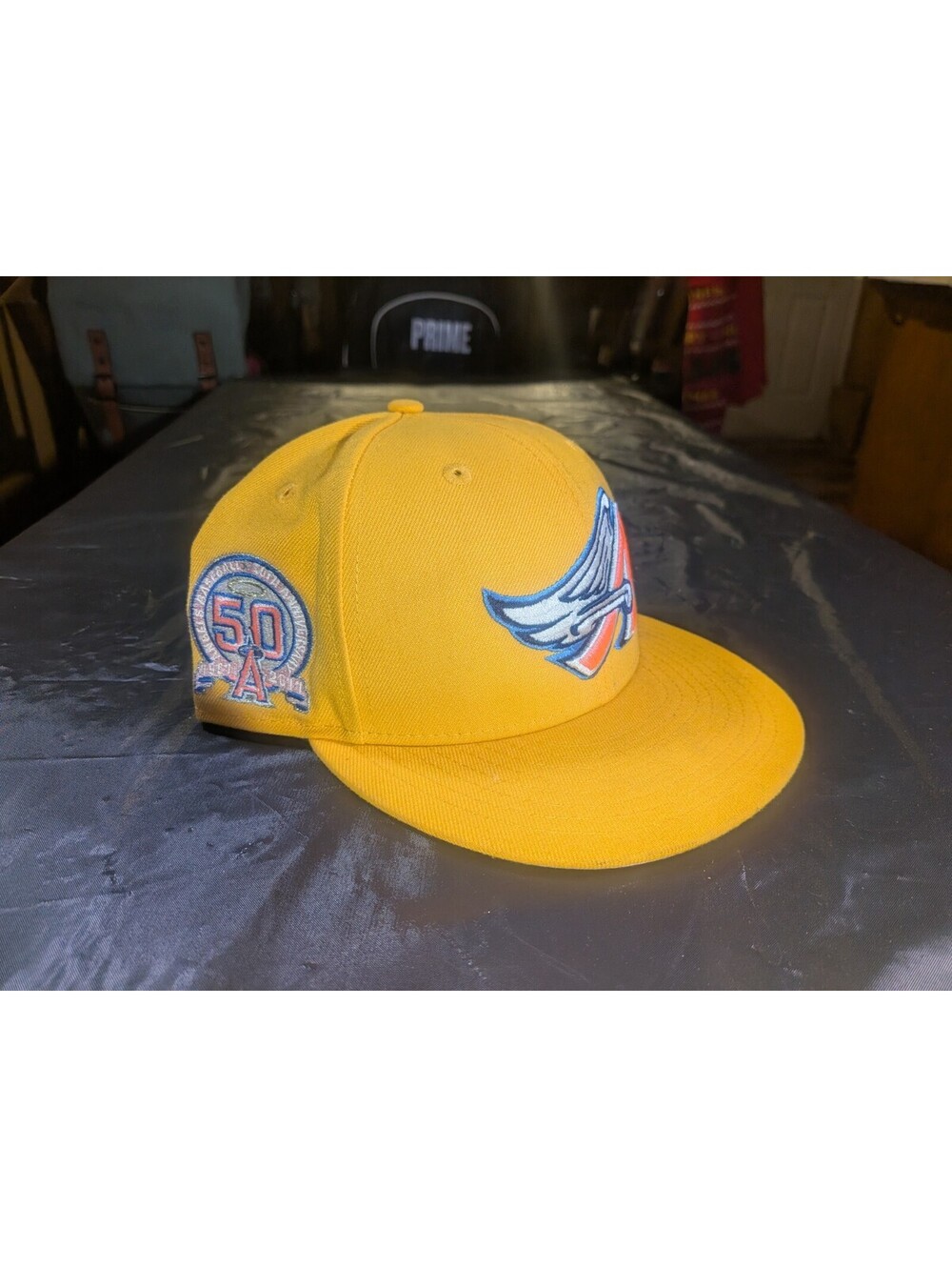 Exclusive New Era Fitted Anaheim Angels Hat Pink Lemonade Yellow Pink Sz. 7 NWOT